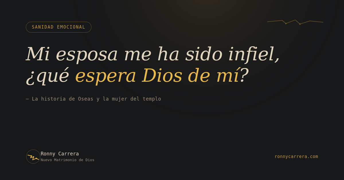 Mi esposa me ha sido infiel, ¿qué espera Dios de mí ahora?